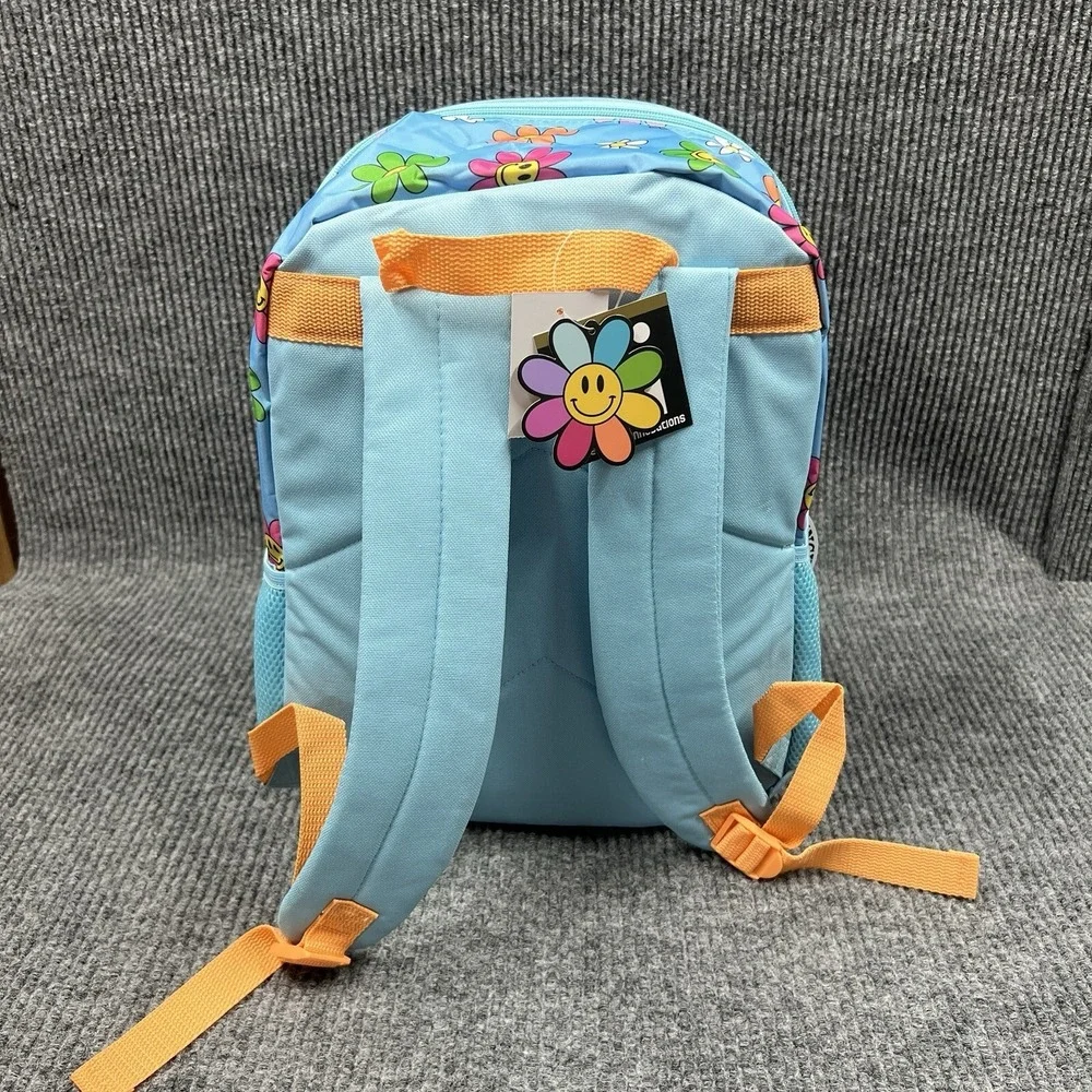 Smiling Daisy Girls Backpack Lunch Box Bag School Travel Bag 16x12 Blue‎ Zippers